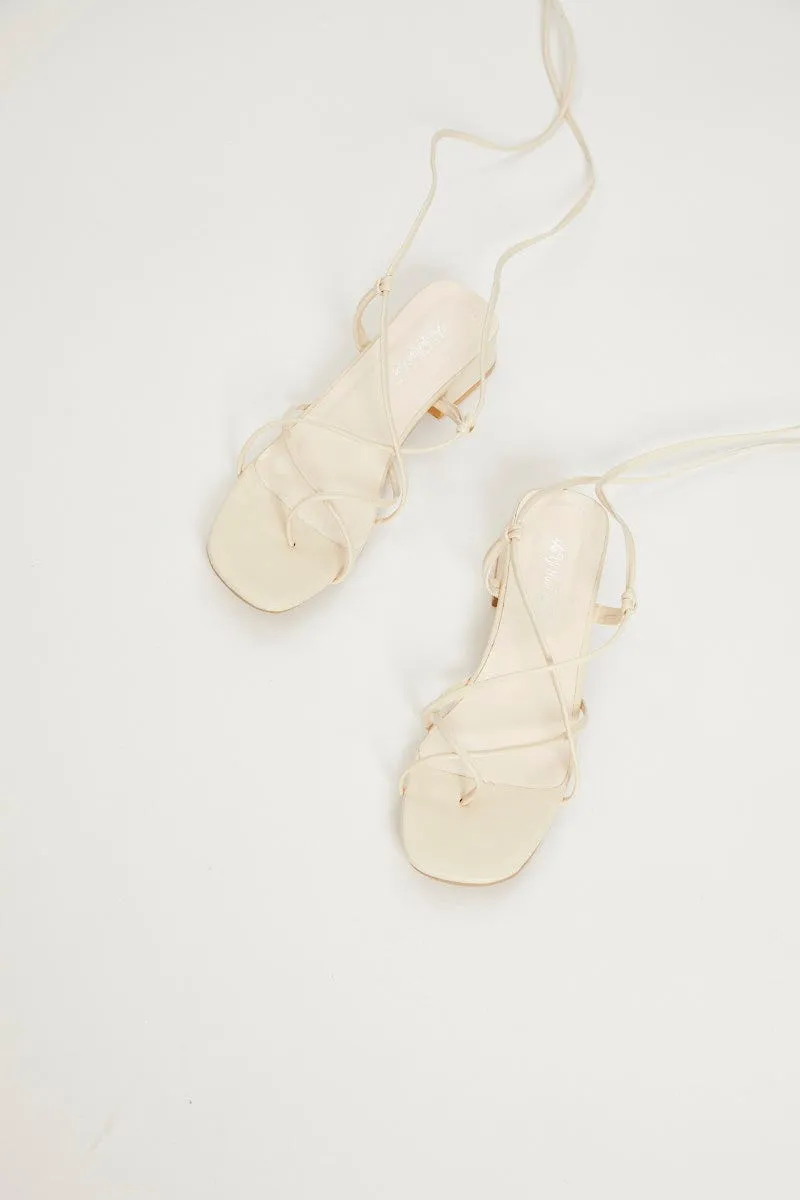 White Strappy Ankle Sandals