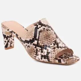 Women "DITA" Mid High Heel Multi Color Slip On Sandals