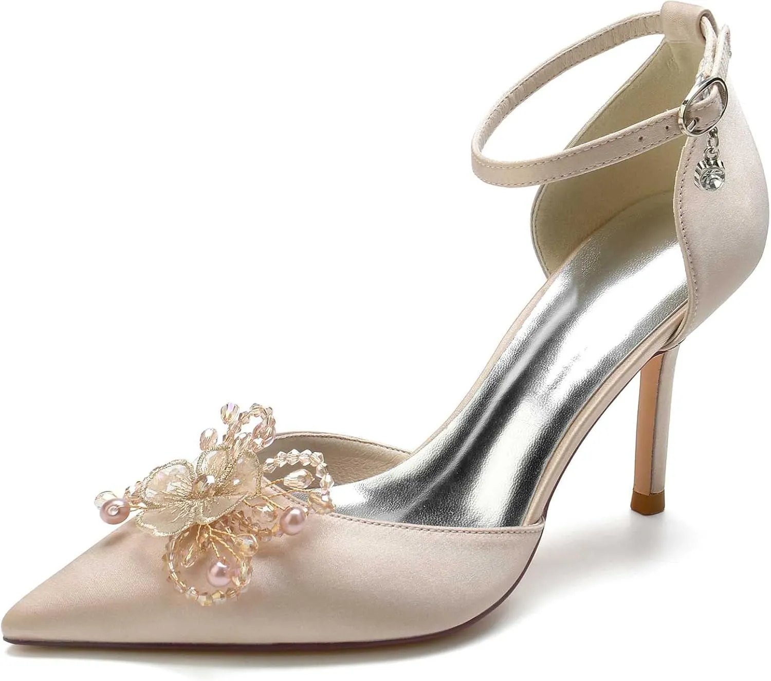 Women's Comfortable Low-Heel Pointed-Toe Dress Shoes with Buckle - Elegant Stiletto Sandals Perfect for Weddings, Parties, Work, & Dressy