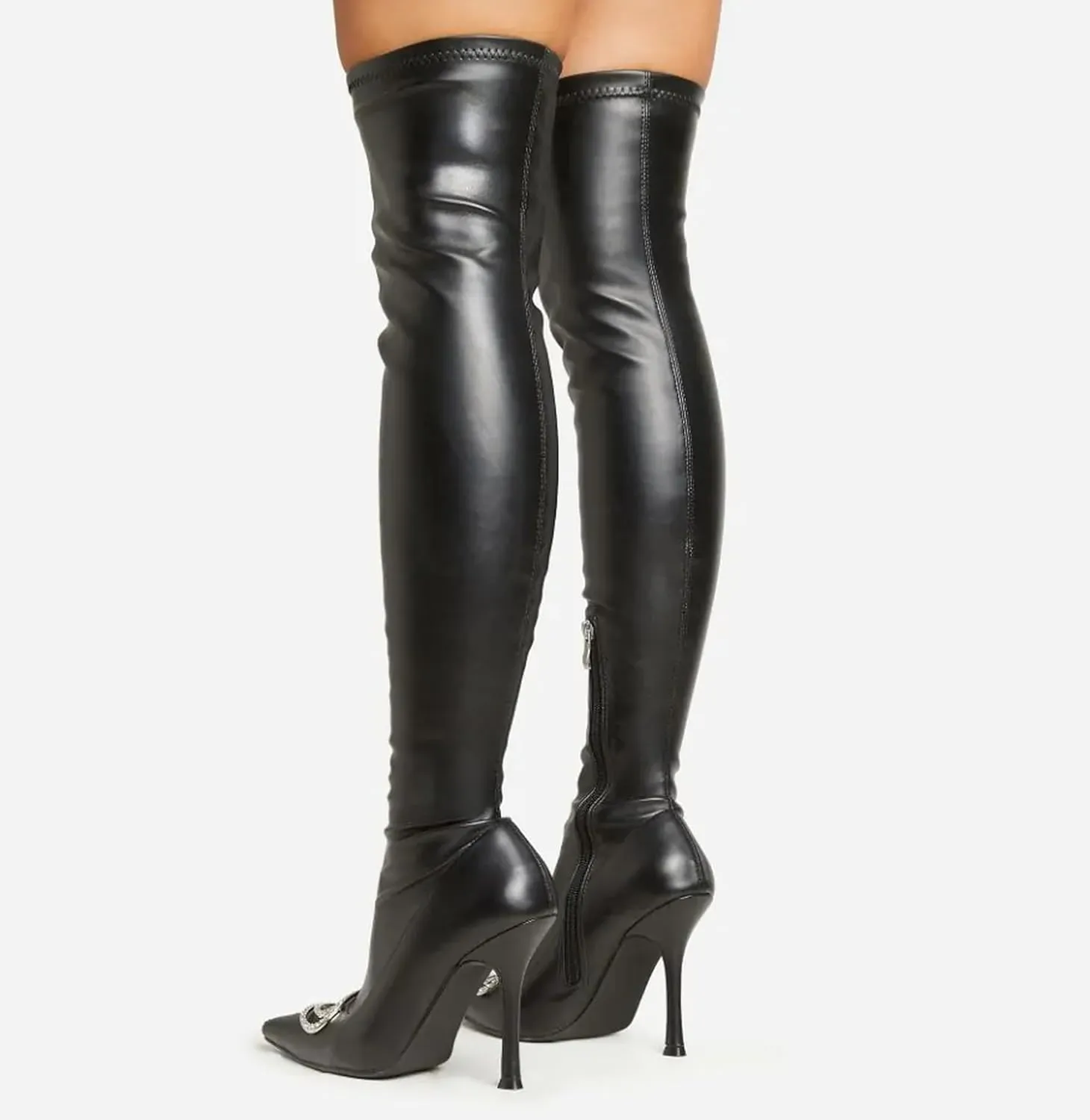 Women's Over The Knee Heels Thigh High Boots Stiletto High Heel Stretch Pointed Toe Fall Winter Thigh Long Boots
